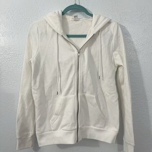 New white basic zip up hoodie